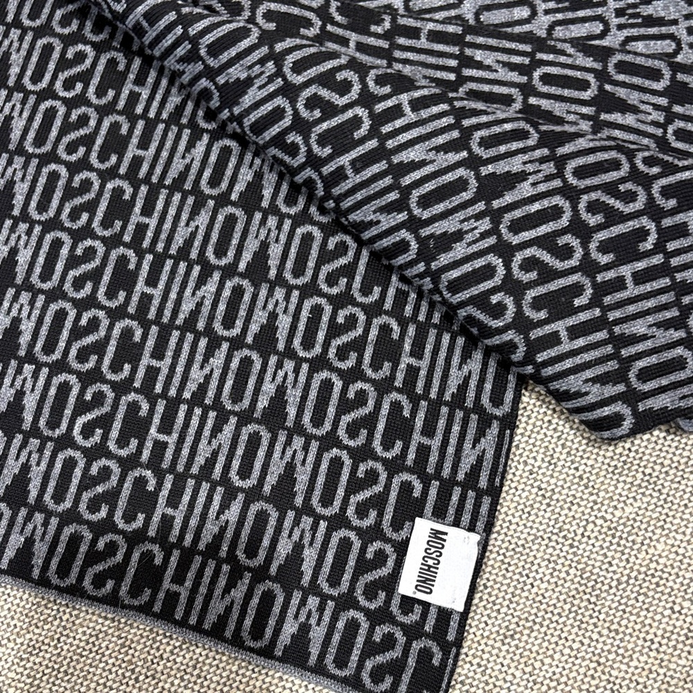 Moschino Monogram Black and Gray Sweater